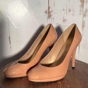 Stuart Weitzman Nude Patent Leather Heels